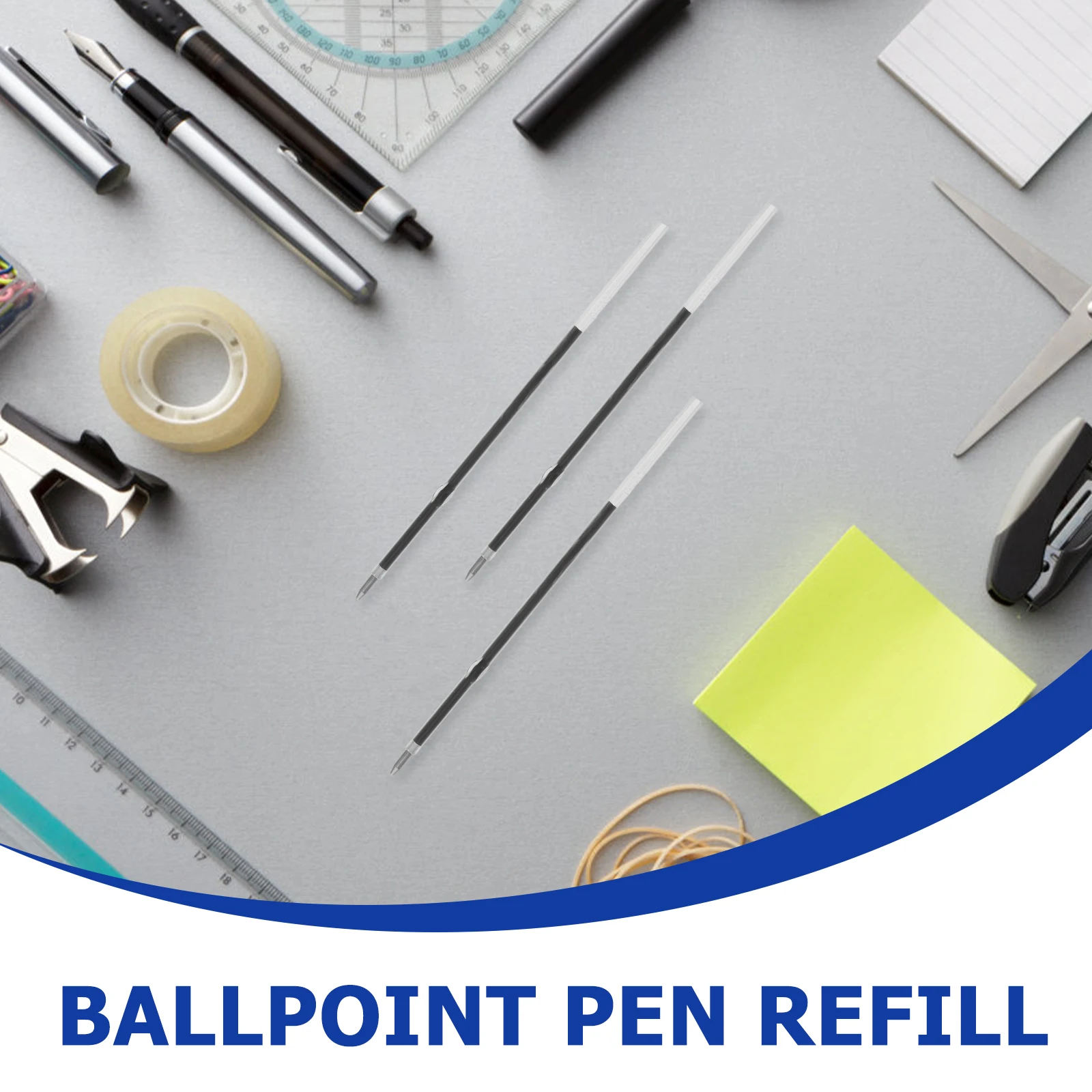 100 pçs tinta azul 0.7mm caneta esferográfica recargas de escrita suave recargas de tinta de substituição para canetas de contas de plástico retrátil escritório