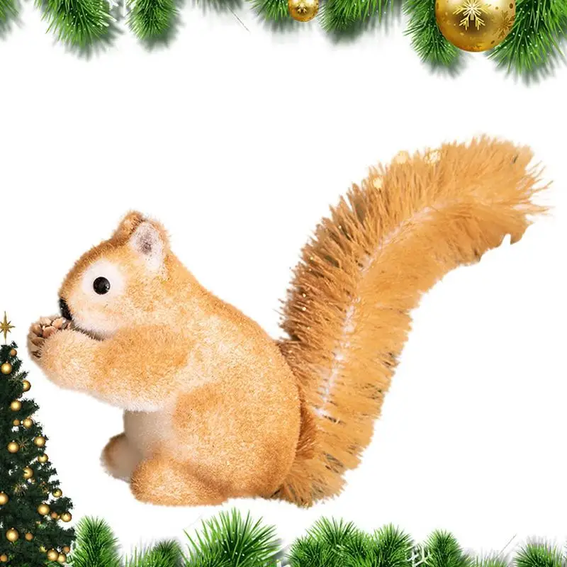 Simulated squirrel Christmas tree Hangings ornaments Hand Crafted Wool Felt decoration Garden Home outdoor accessories