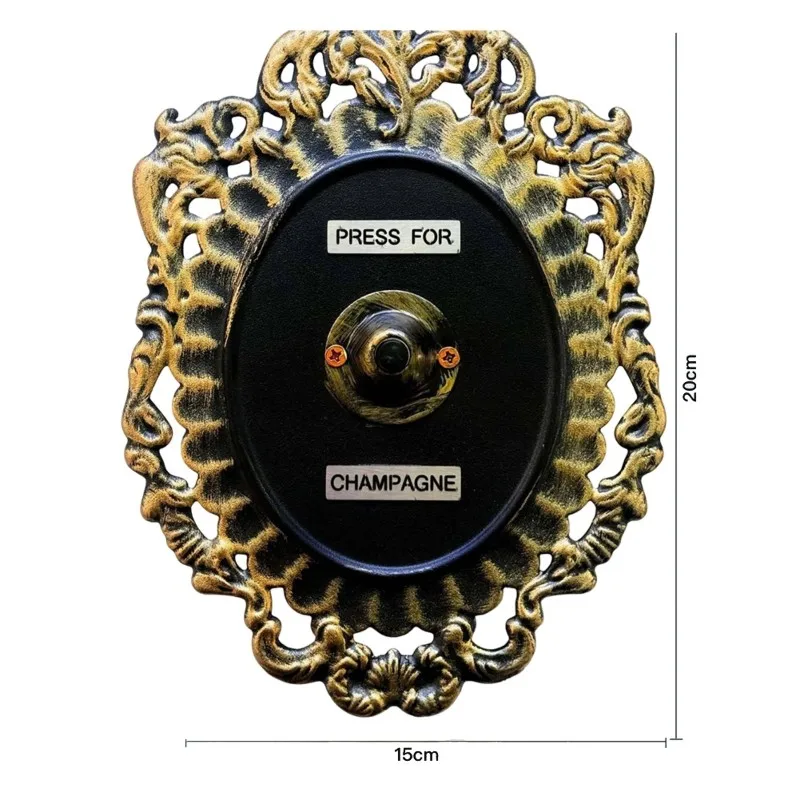

ABVJ-Декоративный французский дверной звонок-Винтажный дизайн-Белая кнопка, настенное крепление, цвет шампань