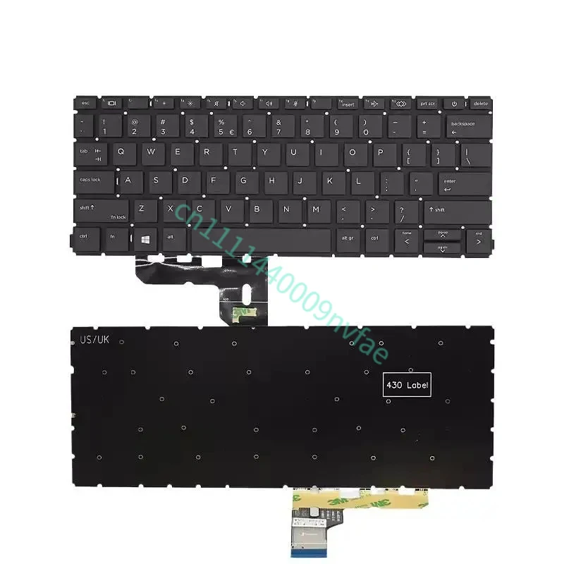 US Replacement Keyboard for HP ProBook 430 G8,x360 435 G7,435 G8 No-backlit (Not fit 430 G7) 0.3