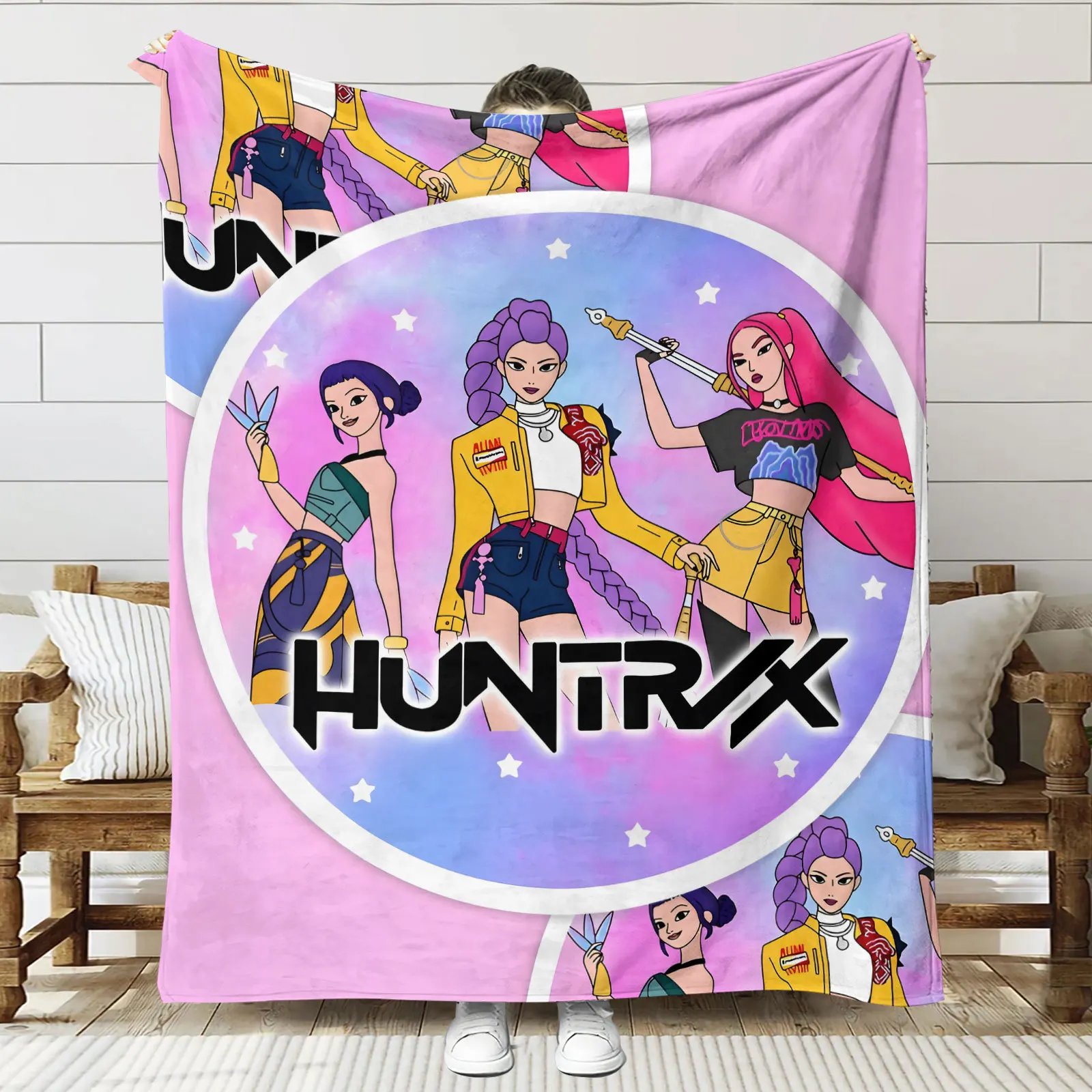 Manta de cazadores de demonios de Anime Kpop, cubierta cálida suave para otoño e invierno, para oficina, hogar, Camping, mantas decorativas multifuncionales de franela