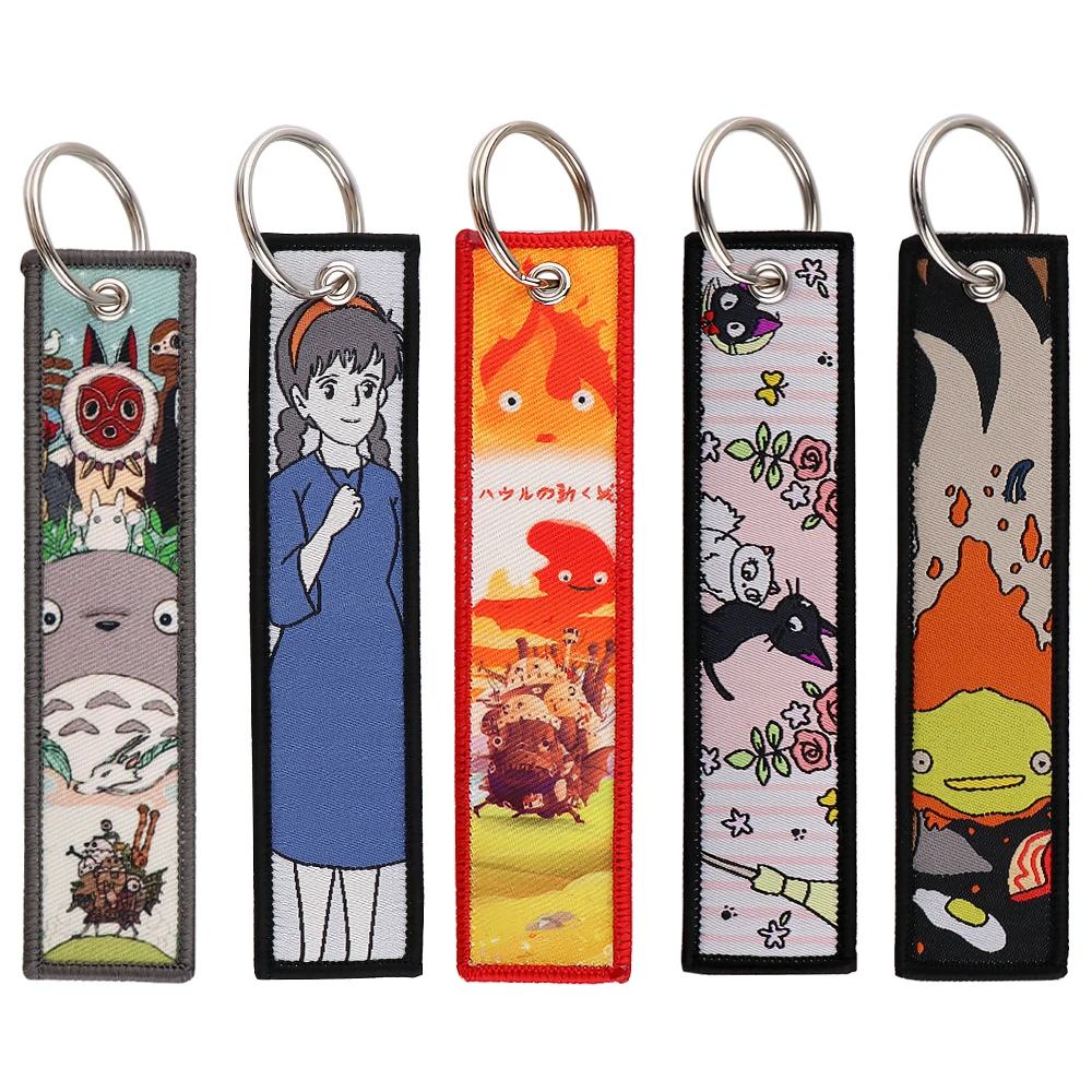 Japanese Anime Key Tag Cute Cartoon Jet Tag Keyrings for Cars Backpacks Motorcycles Decorative Key Holders Fans Gift 1PCS