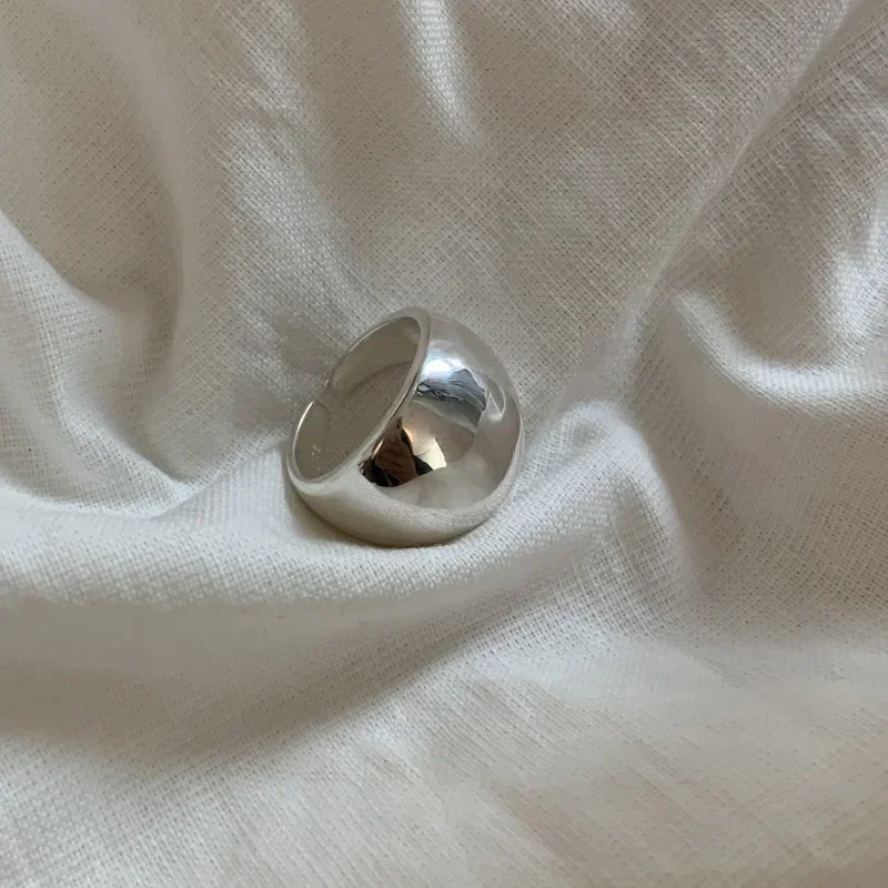 925 Sterling Silve Smooth Ring for Women Gift Personality Punk Creative Adjustable Minimalism Jewelry Dropshipping