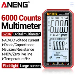 ANENG 620A Digital Smart 6000 Count Multimeter AC/DC Voltage Meter Electrical Capacitance Meter Temp Ohm Current Tester Tools