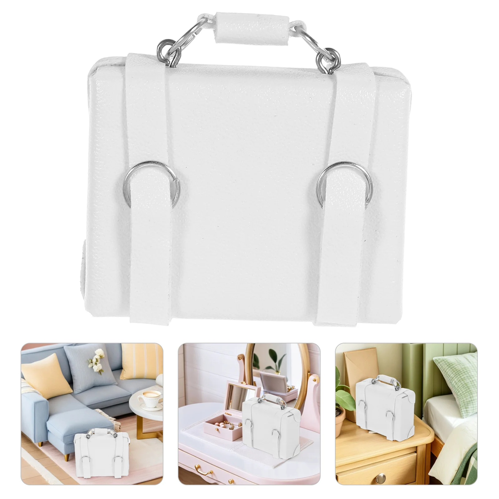 

Mini Vintage Miniature Suitcase Kids Small Travel Luggage Carry Case Rectangular Storage Box for Creative Play