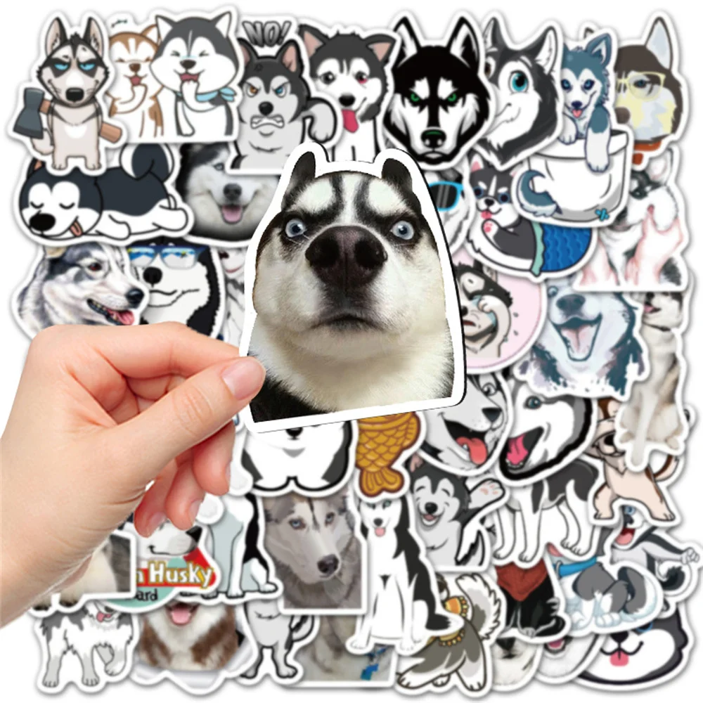 10/30/50PCS Cute Pet Husky Trendy Graffiti Waterproof Sticker Toy Decoration Notebook Kids Gift iPad Guitar PVC StickerWholesale