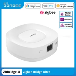 SONOFF ZBBridge-U Zigbee Matter Bridge Ultra Smart Home Security Ethernet Connection OTA Upgrade Works SNZB-01P/02P/03P/04P/06P