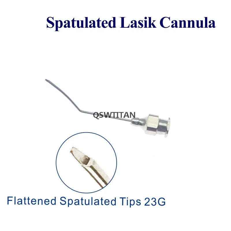 Spatulated Lasik Cannula Flattened Tips 26G ophthalmic surgical instruments