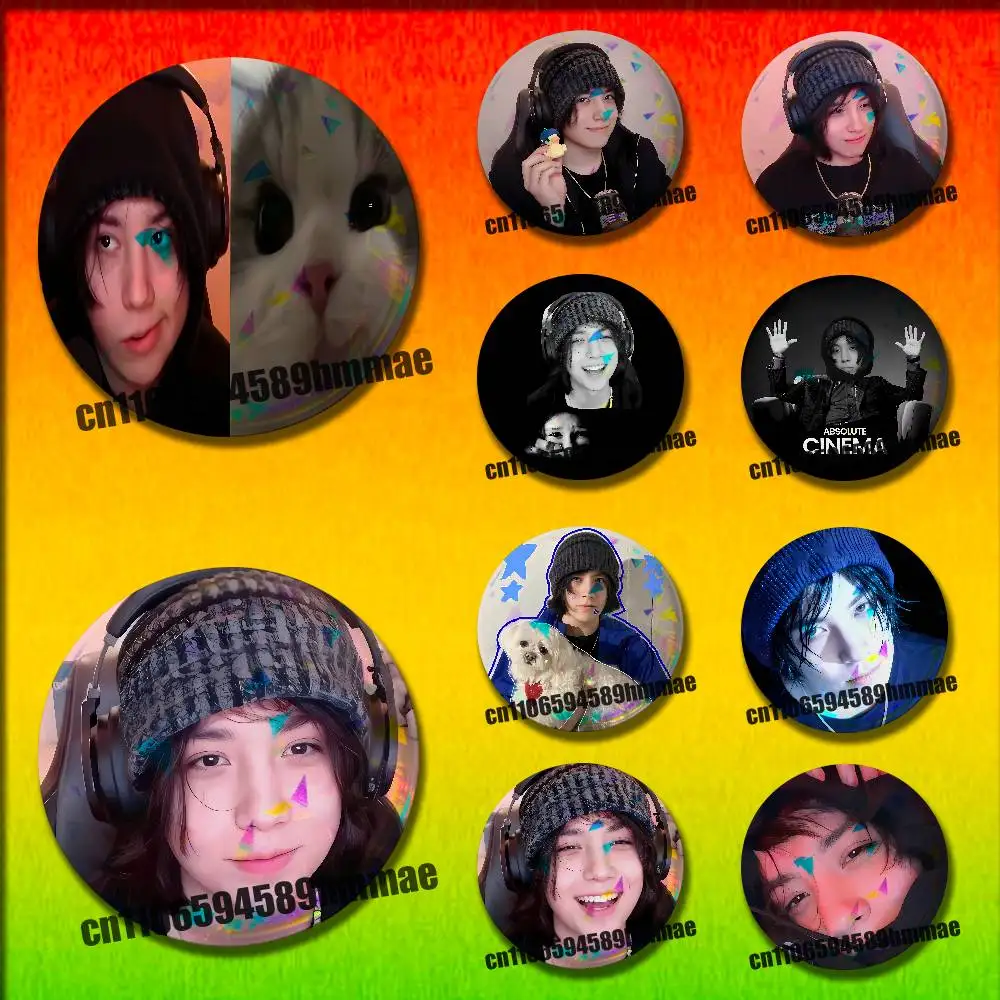 

Quackity My Beloved Cat Round Pins Insignia Badge Cover For Ornament 58mm 32mm Brooch Button Cosplay