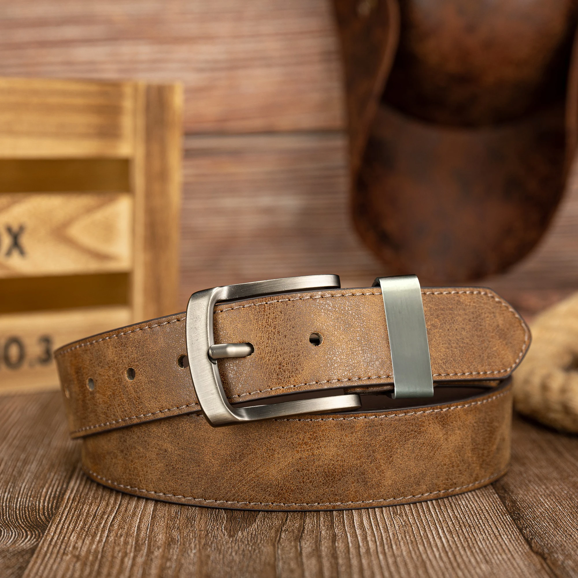 Modischer Vintage-Gürtel aus PU-Leder mit Schnalle, Unisex-Taillengürtel für Männer und Frauen – Detail 6
