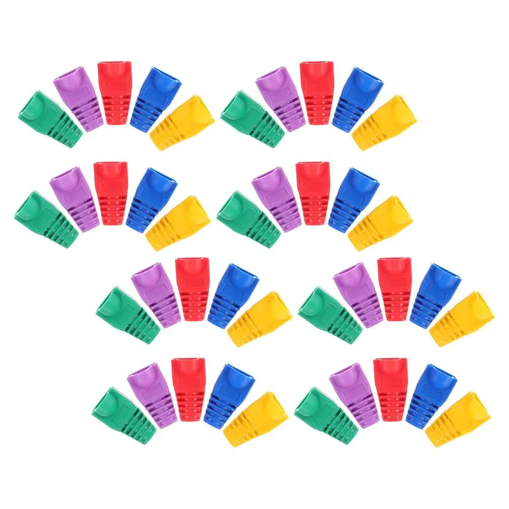 

100 Pcs Cable Protection Case Ethernet Cover Port Management Sleeve Boot End Wire Guard Connector Shielding