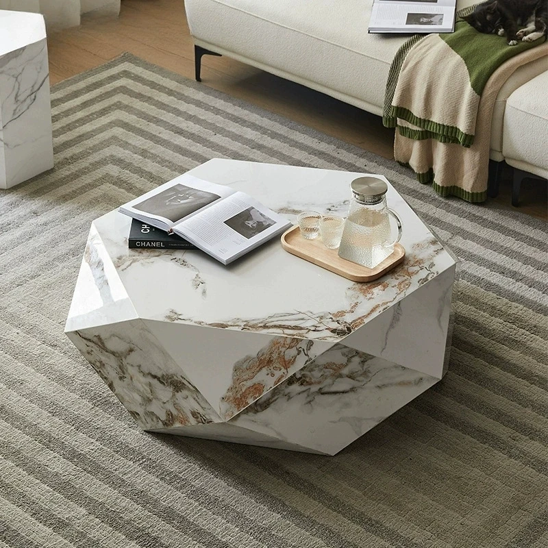 Simple living room, home use, creative diamond coffee table, personalized polygonal rock table