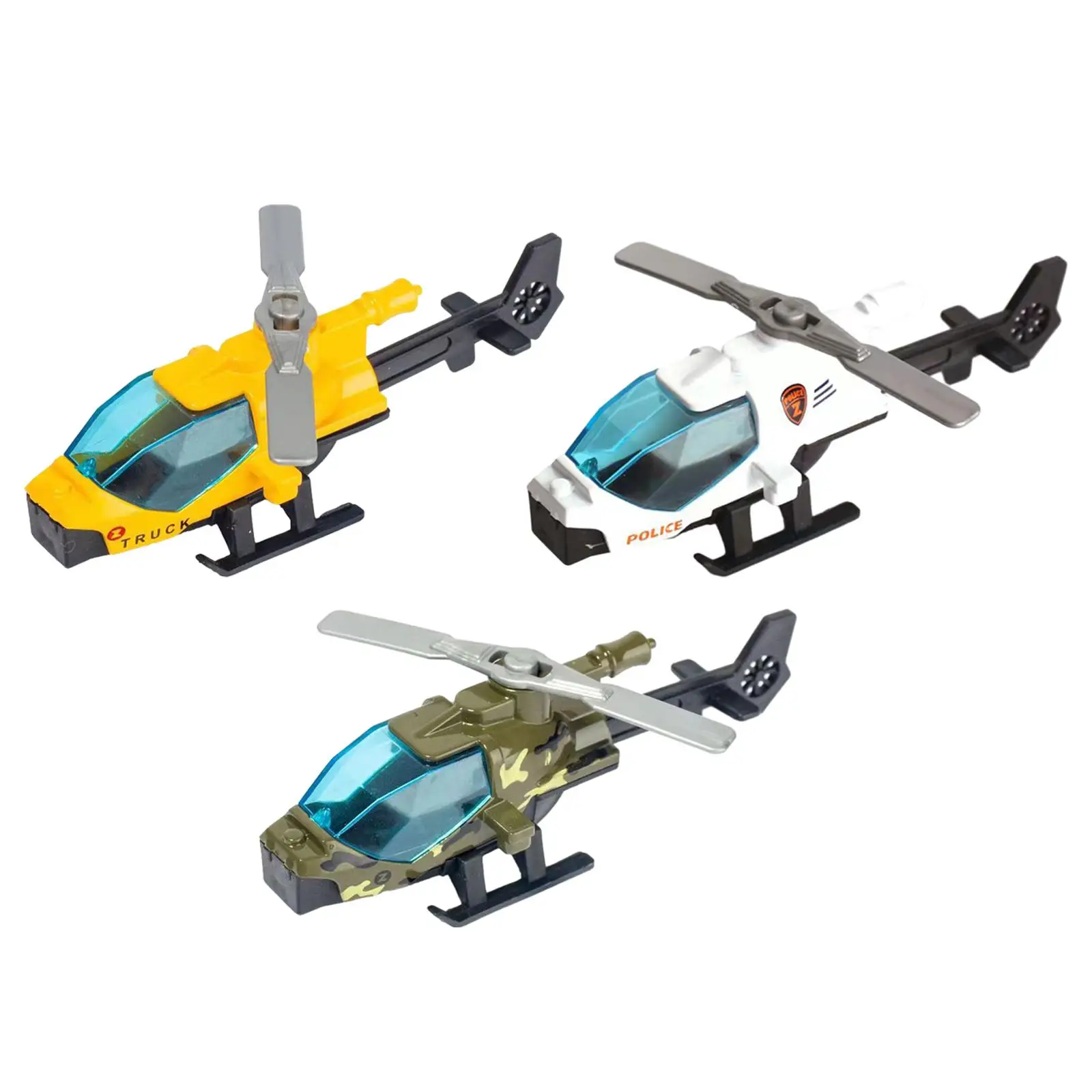 Diecast Alloy Helicopter Party Favor Ornament for Boy and Girl Birthday Gift Desktop Display Airplane Toy Small Metal Model