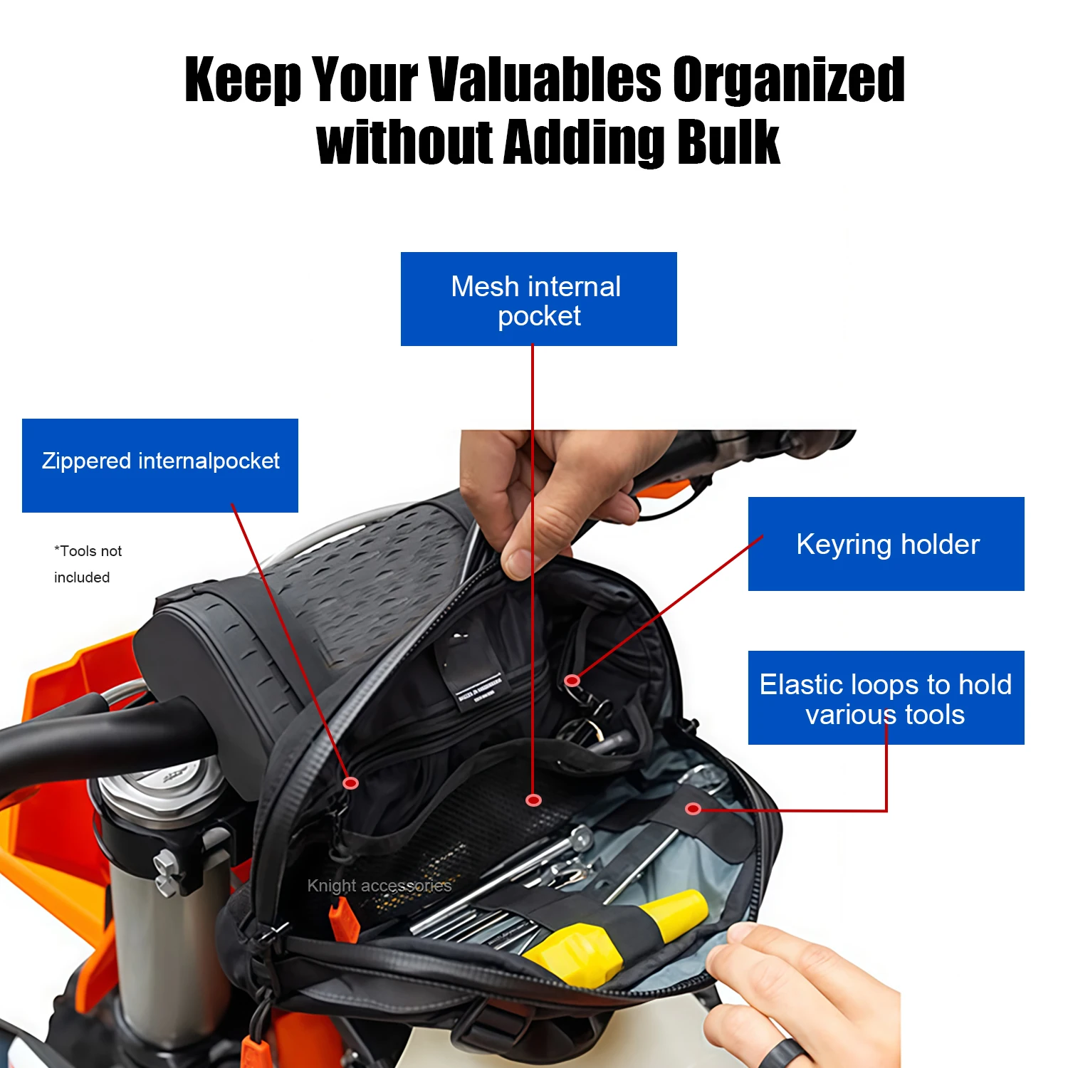 For Yz450f yzf450 yz450f Motorcycle Handlebar Travel Bag Motorcycle Waterproof and Dustproof Handlebar Storage Bag