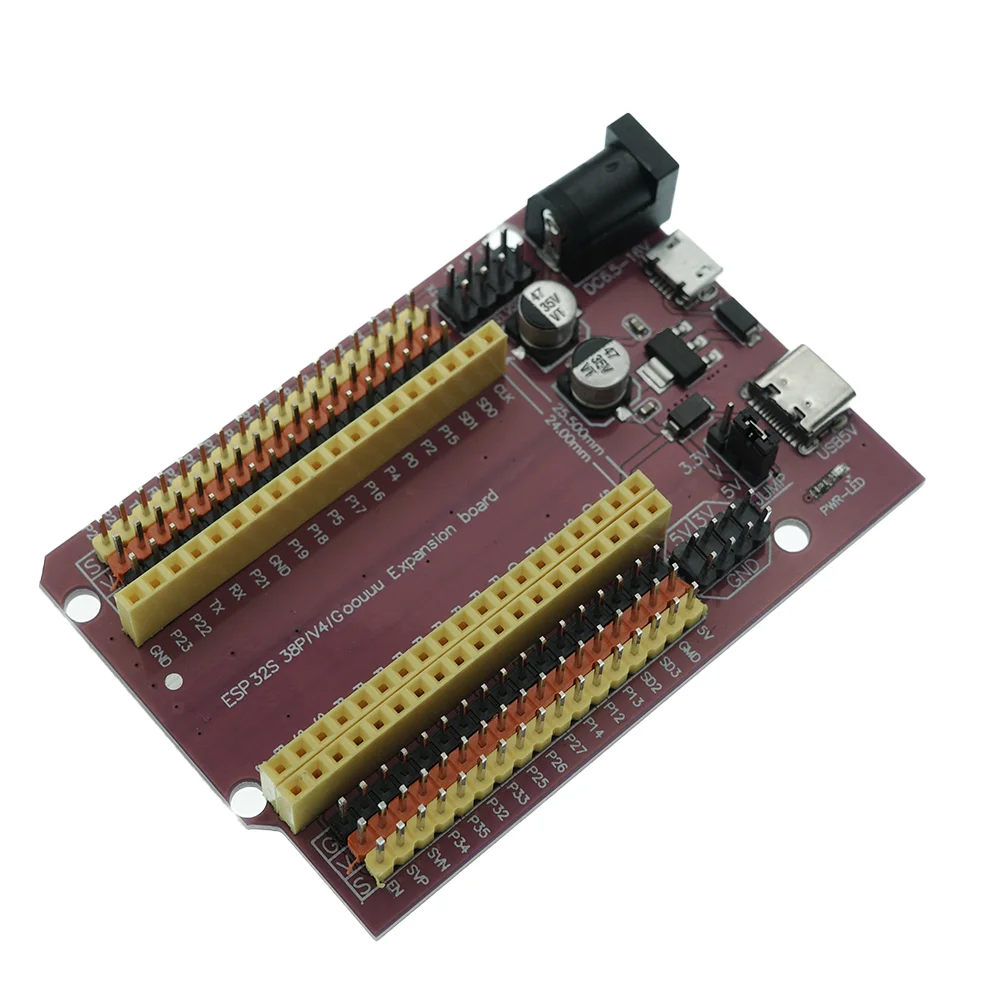 ESP32 ESP32S Expansion Board Double-Row Female Socket Compatible With 38Pin Esp32 Development Board Port TYPE-C, MICRO USB, DC