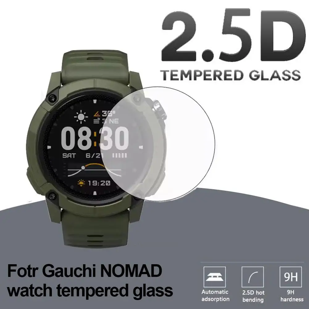 Protector de pantalla para reloj Gauchi NOMAD, vidrio templado 9H, resistente a objetos afilados, evitando daños y arañazos V0Z0