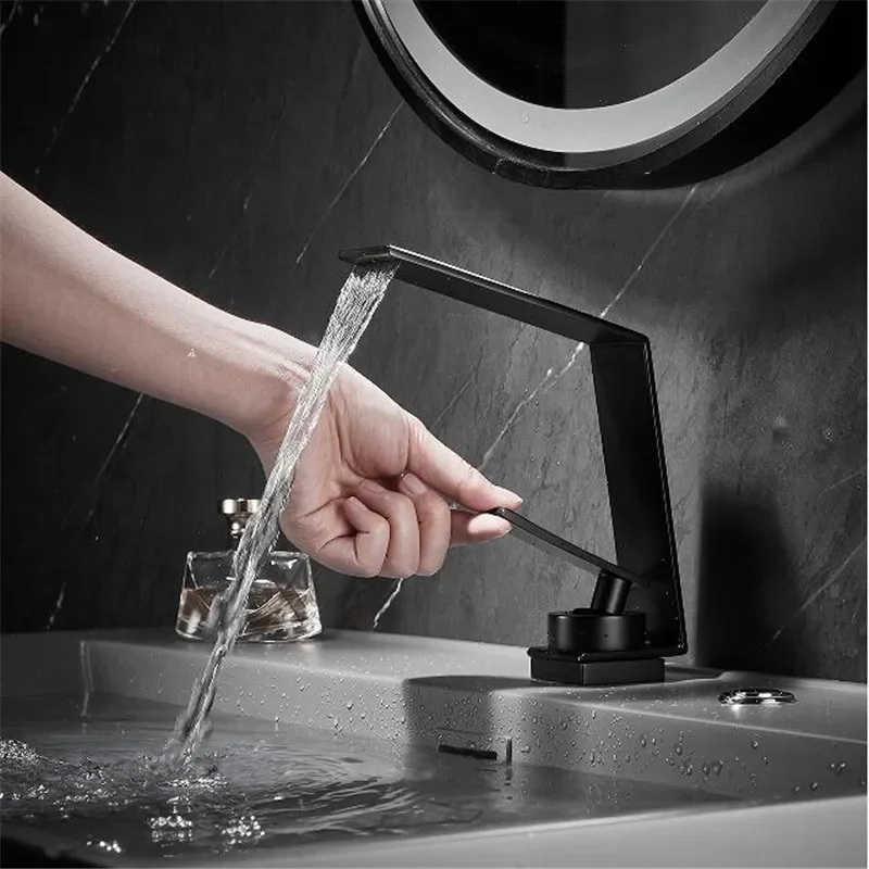 White Black Grey Waterfall Water Sink Faucet Bathroom tap Basin t