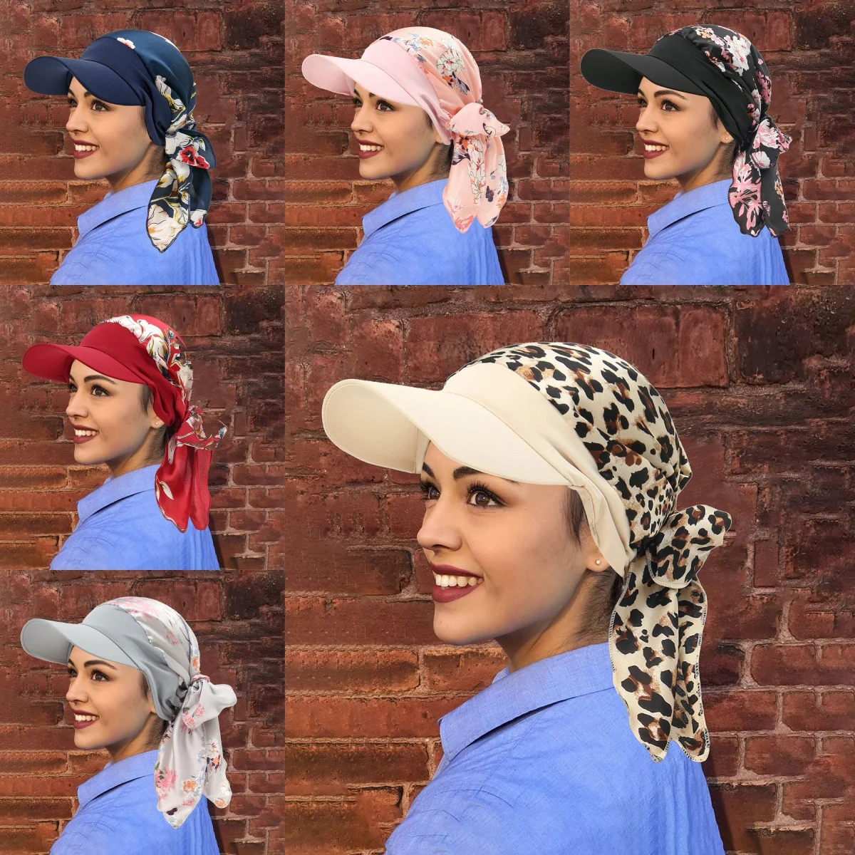 

Soft Strech Elegant Turban Hats With Brim Women Print Hijab Baseball Caps Head Wraps Fashion Muslim Ladies Headscarf