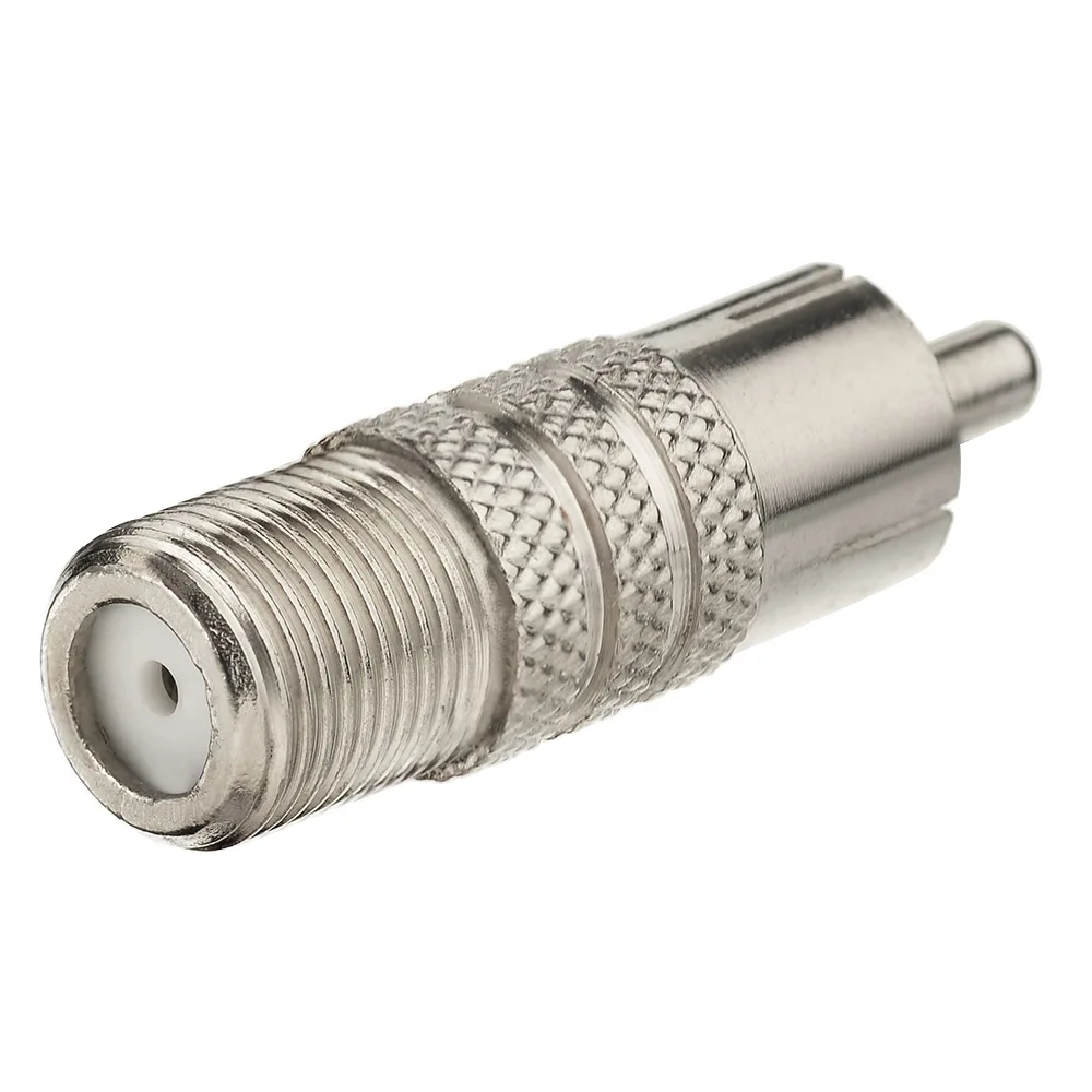 Adaptateur Coaxial Superbat F femelle vers RCA mâle, connecteur Coaxial RF en alliage de Zinc droit