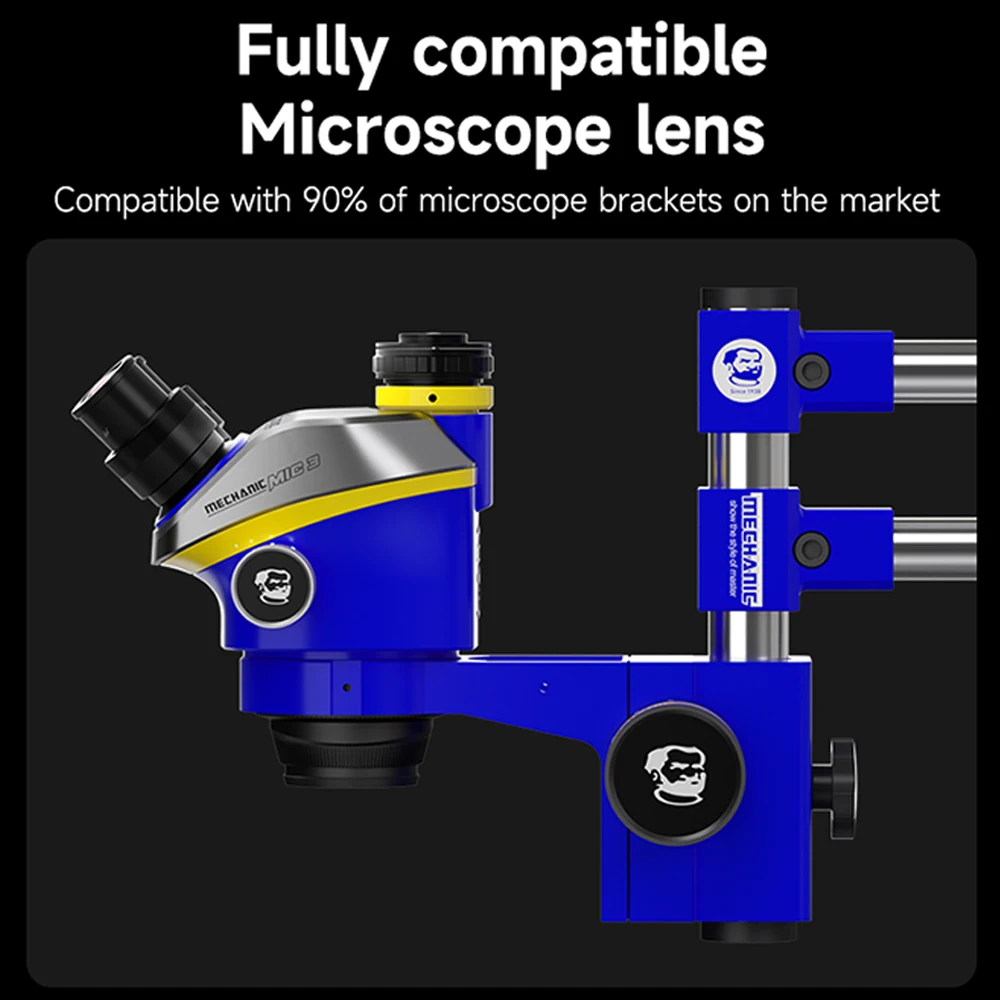 MECHANIC LM3 360° Universal Double Arm Stand for Mobile Phone Motherboard PCB Repair Microscope Support Rotating Stand Tool