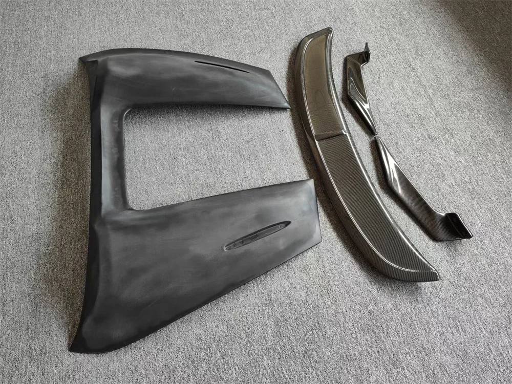 

For Porsche 718 Boxster Cayman modified car accessories, T-shaped carbon fiber+resin primer rear spoiler