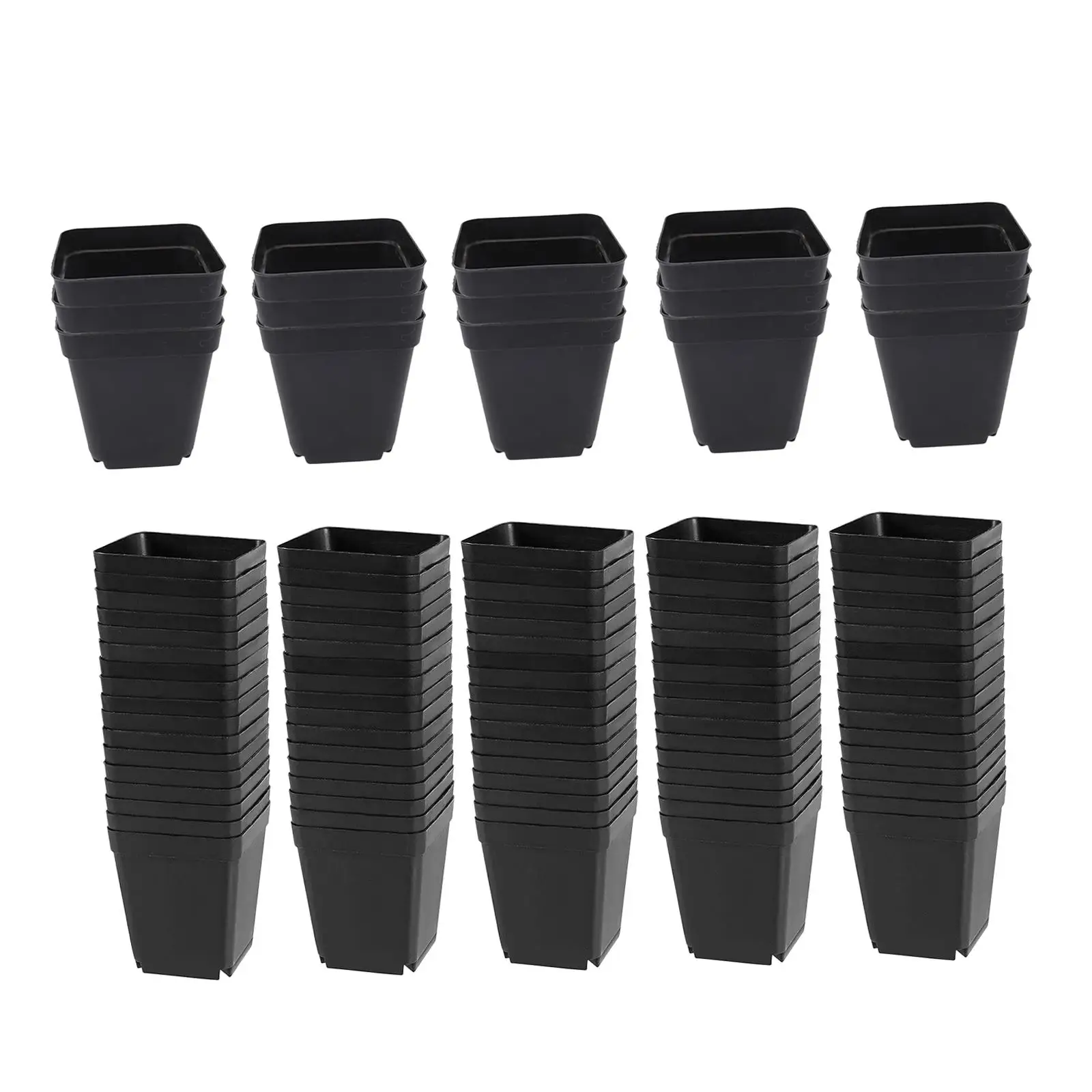 Flower Planting Square Plastic Pot with Drainage Holes Bonsai Planter for Home Office and Balcony Decoration
