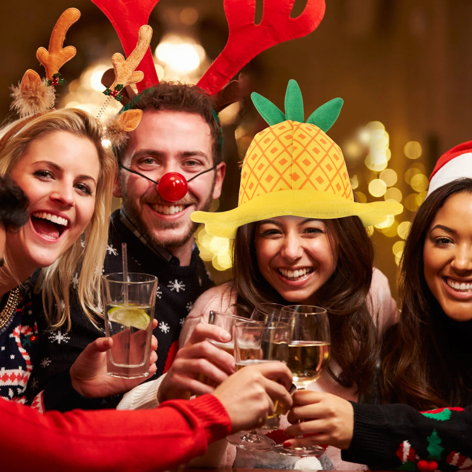 

Pineapple Hat Headband Cute Fruit Party Costume For Adults Halloween Dress Up Mask Tropical Luau Carnival Accessory