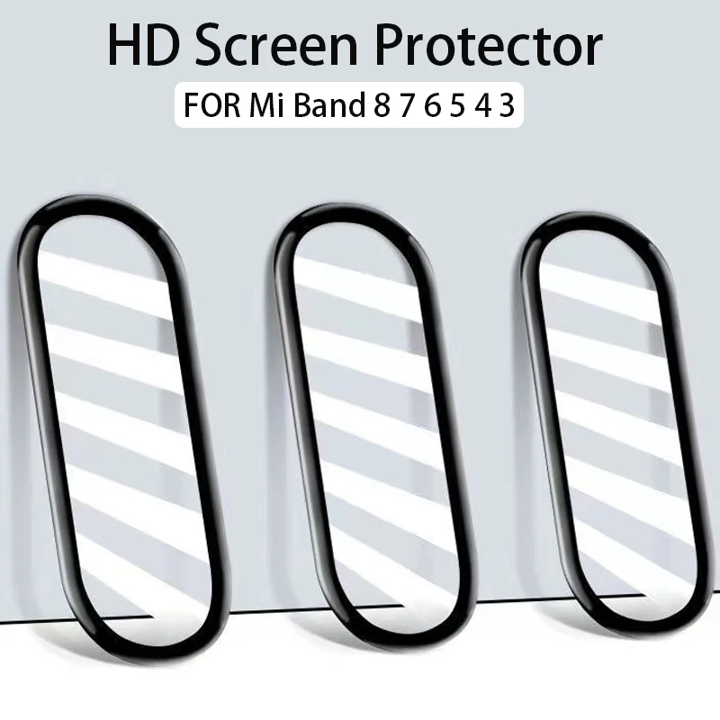 9D Screen Protector for Xiaomi Mi Band 6 7 8 film SmartWatch Soft HD Full Nano-coated Tempered Glass Mi band 6 5 4 3 Accessories