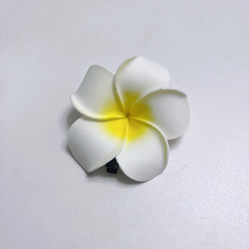 Nuevas pinzas para el cabello de flores de Plumeria para mujeres y niñas, pasador de flores con forma de huevo encantador, pasador de flores, bolso de fiesta hawaiano, accesorios para sombreros