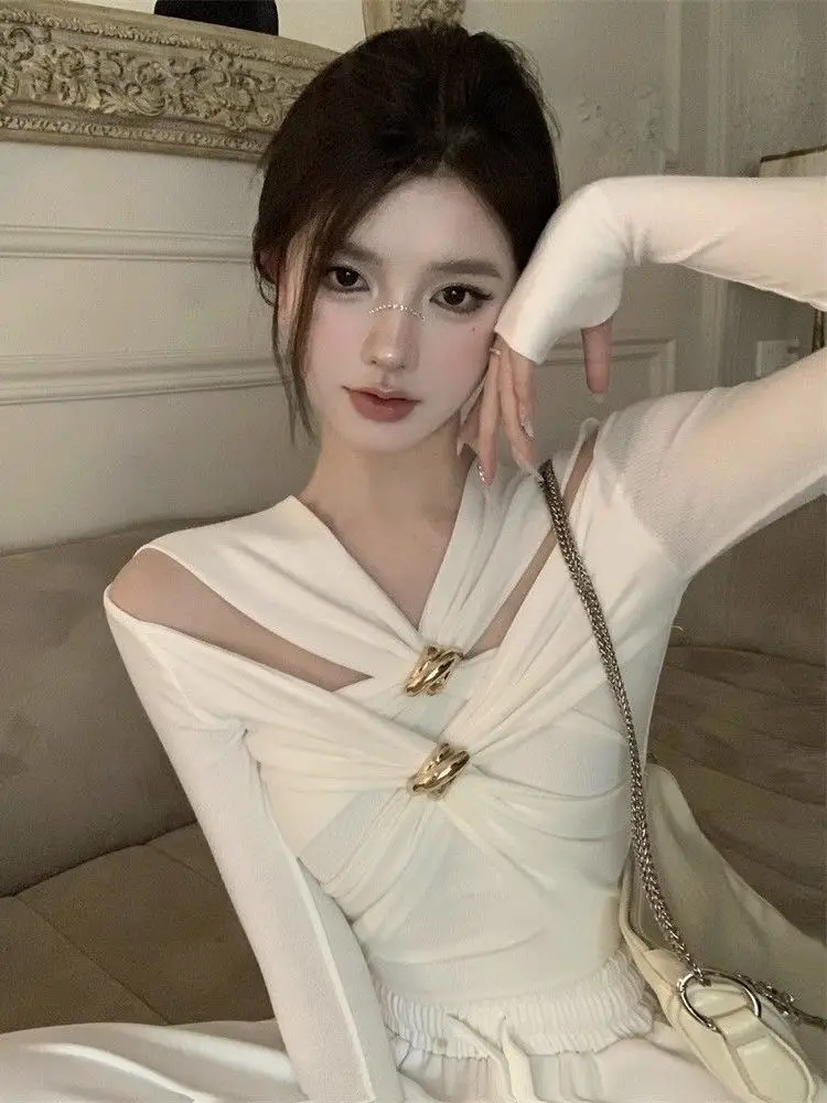 

Sweaters Jumpers Pullovers Woman Knitwear Women'S Christmas Studded Border Concert Daily Festival Alternative Rock Band Punk Fit