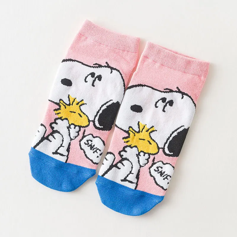 

New Hot Sales Spring and Summer New Socks Children's Anime Cartoon Snoopyed Cute Straight Short Tube Socks Boat Socks Wome