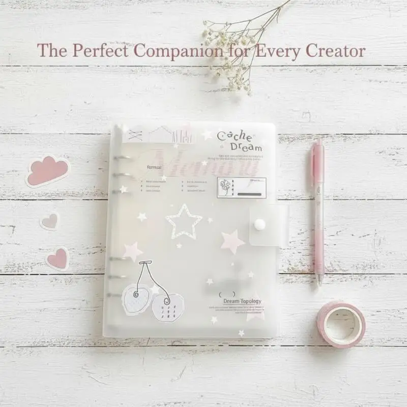 1/10Pcs Loose-Leaf Binder Organization Ins Style Ring Binder Notebook Scrub PP Inner Core Cover Note Book Journal Planner Office view 3