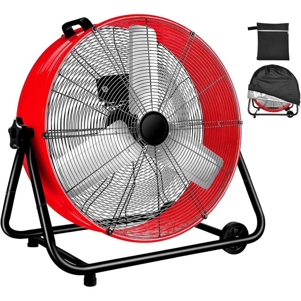 

Industrial Fan 24 Inch Heavy Duty Drum 3 Speed 8800 CFM Air Circulation High Velocity Fan For Warehouse, Workshop, Factory