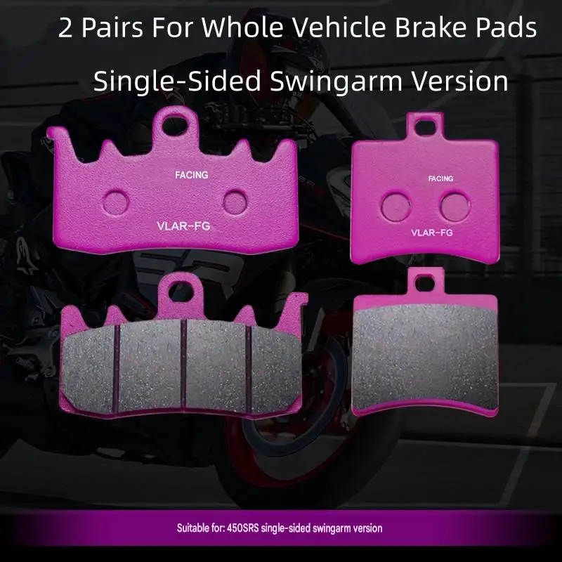 For 450SR/SRS Ceramic Brake Pads Dust Drain Grooves 650°C Ablation Slow Thermal Fade On Mountain Downhill Emergency Brakes