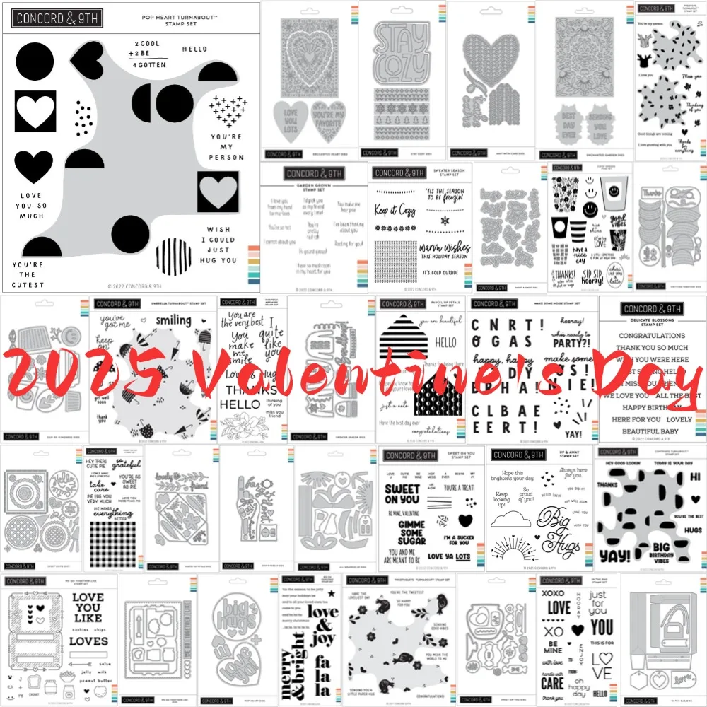 2025 Valentine's Day Metal Cut Die and Umbrella and Love Stamp for DIY Scrapbooking Photo Album Embossing Decorative Paper Cards