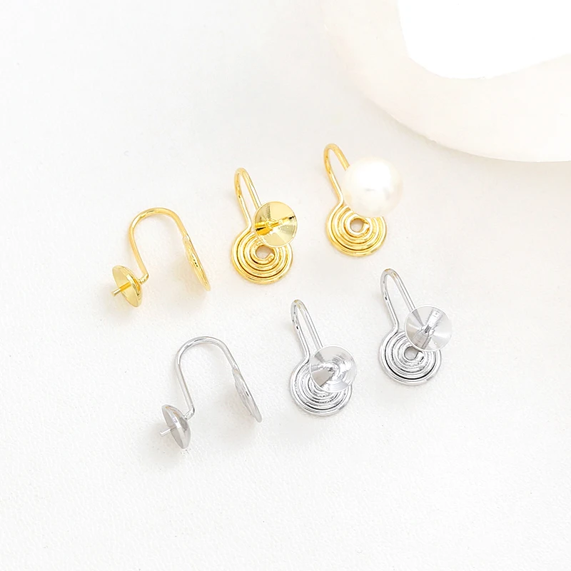 6 Pieces  Circular Winding Can Be Used To Insert Beads for Earring Fixing Clips  DIY Makes Jewelry Charm Gold Plated Accessories