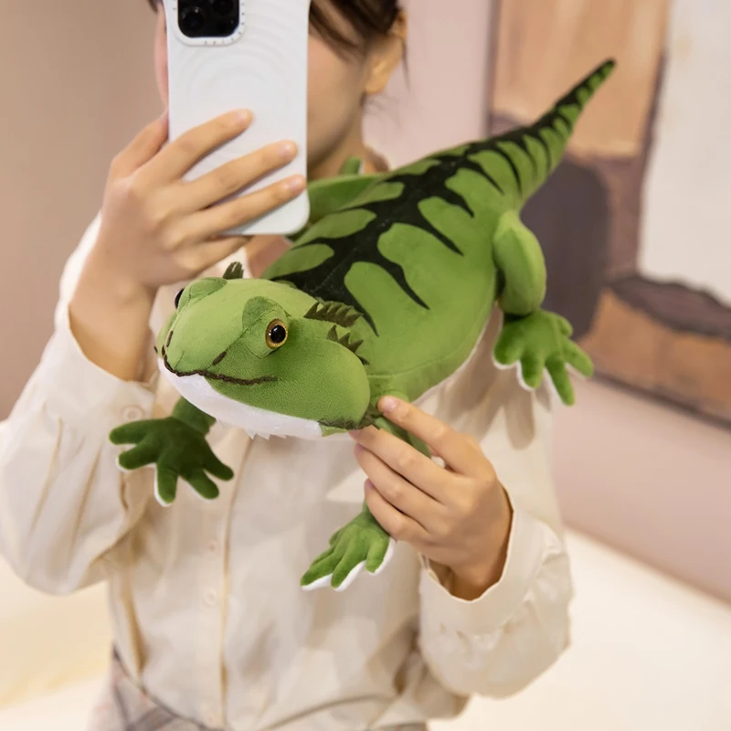 42/54 cm Kawaii Langer, weicher, bärtiger Drache, Plüschtier, echtes Reptil, Eidechse, Stofftier, niedliche Raumdekoration, Geschenk für Jungen und Mädchen