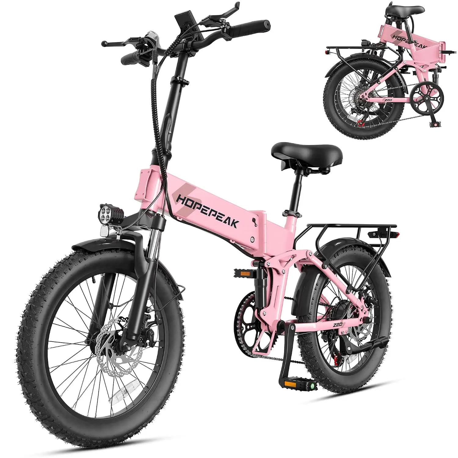 Foldable Ebike 20'' Fat Tire 1200W 48V 12AH Battery LCD Full Suspension Commuting, Customized image 2