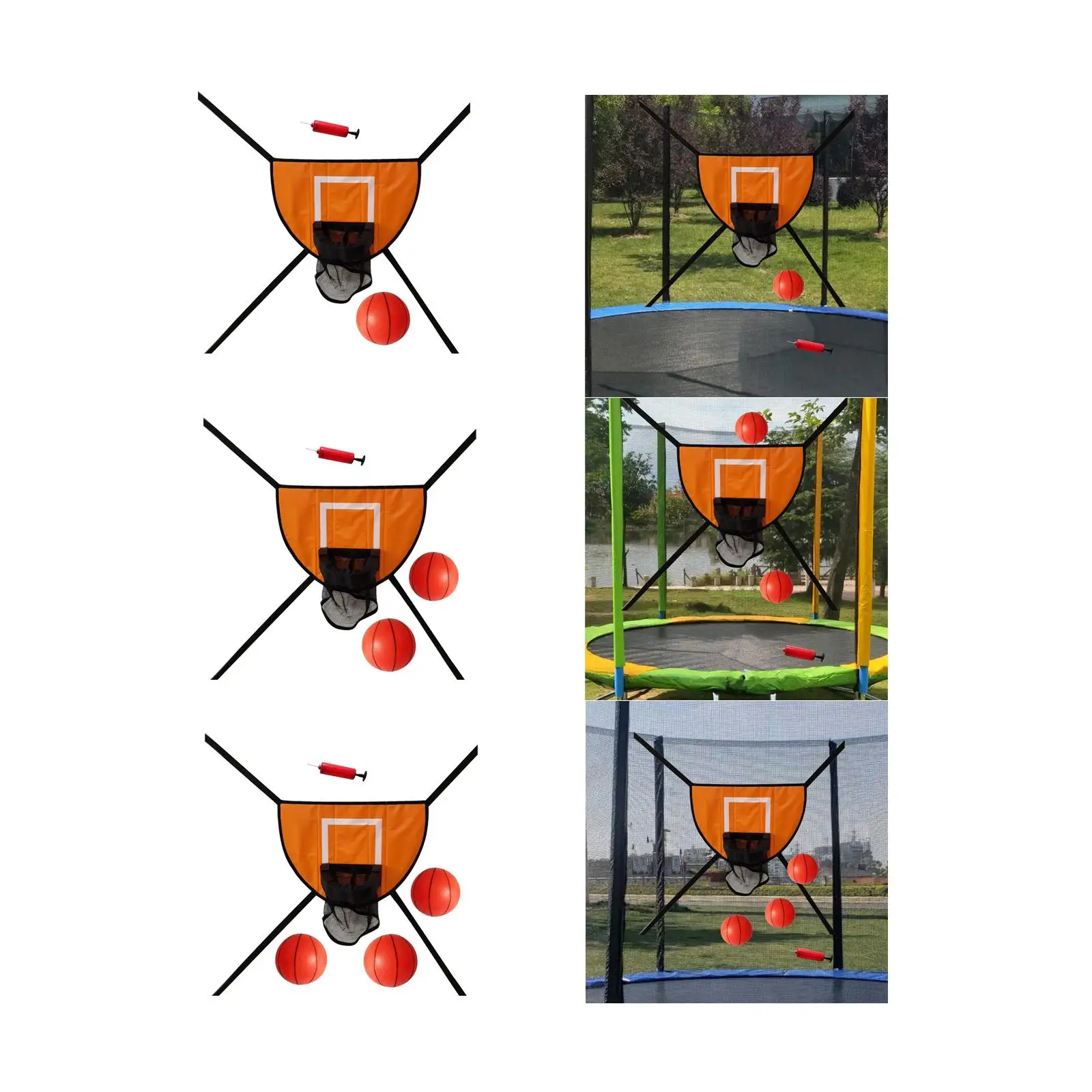 Aro de baloncesto trampolín para niños adultos soporte de baloncesto universal naranja