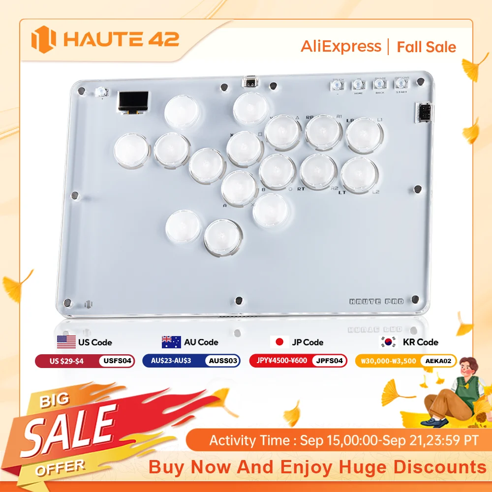 

Haute42 Arcade Joystick Hitbox Leverless Controller Keyboard Arcade Stick For PC/Ps4 /PS5 Fighting Stick Hitbox Controller