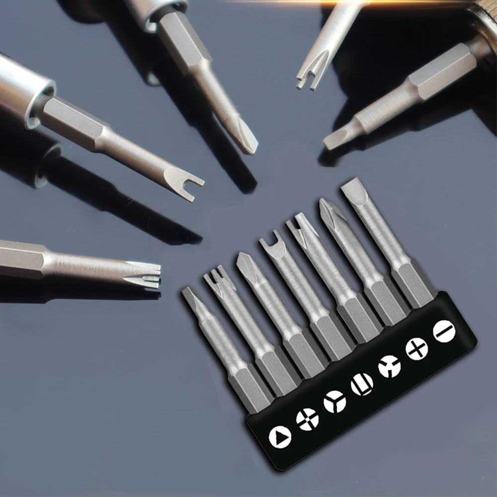 7pcs Special-shaped Screwdriver Set 1/4 Hex Shank Triangle Y U Three Points Four Points And Slotted Screwdriver Bits Hand Tool