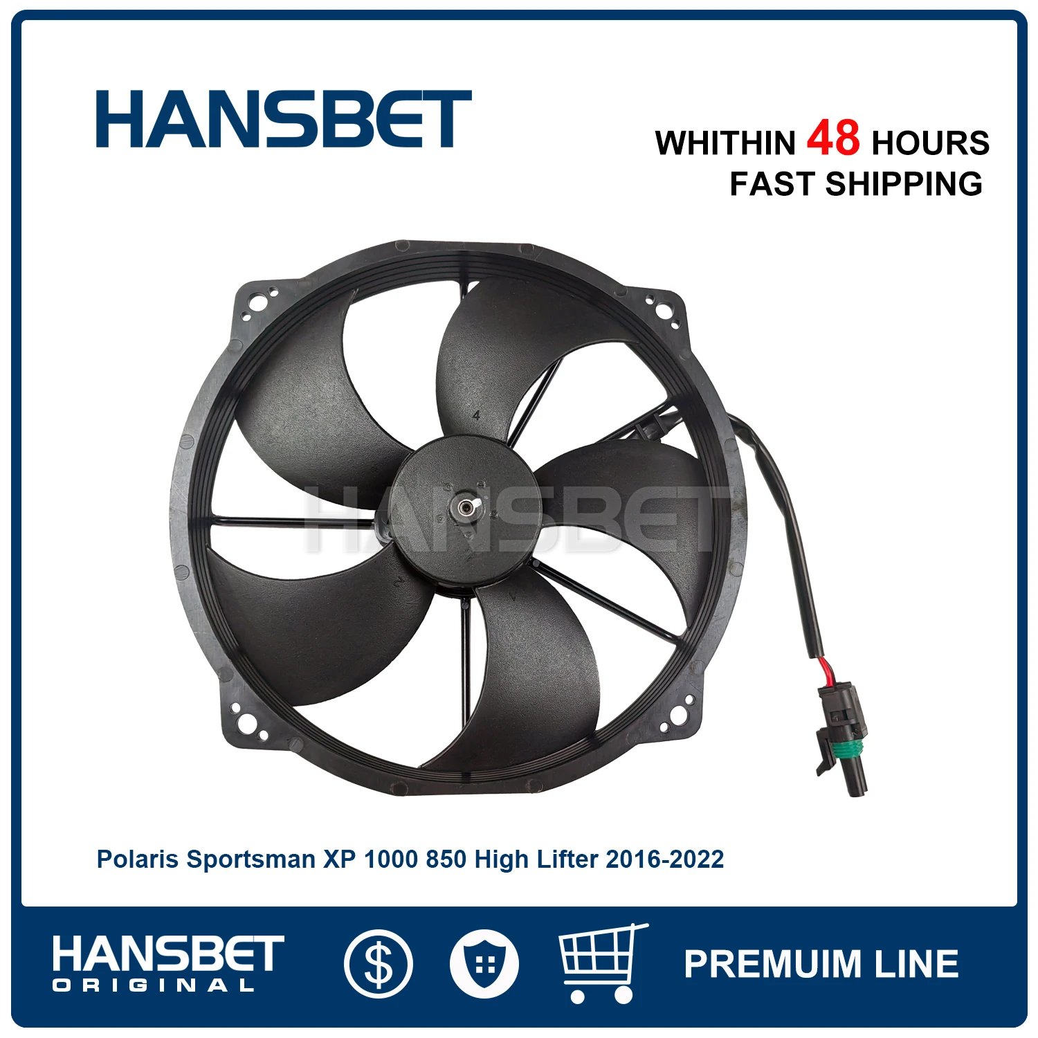 

Motorcycle Radiator Cooling fan 2413007 12V 40W for Polaris Sportsman XP 1000 850 High Lifter 2016-2022 HANSBET