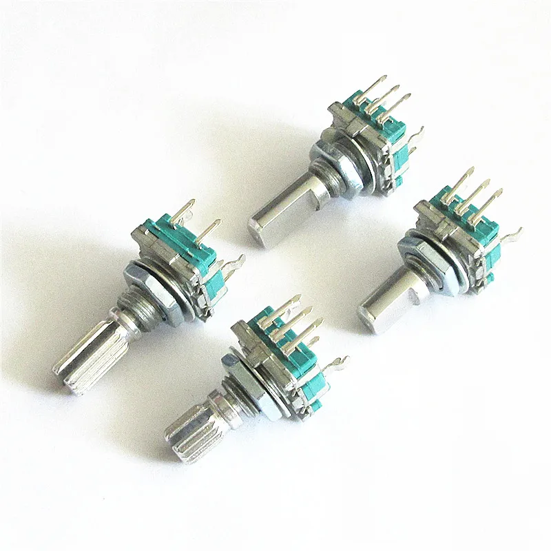 EC11 rotary encoder, coding switch, EC11 digital potentiometer with switch, five-pin handle, length 20MM, 15MM
