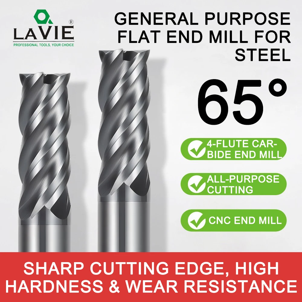 CNC Machine Machining Milling Cutter HRC65 1.0-16.0mm 4 Fl Carbide Flat End Mills for Steel Machining Parts Processing Tools 공구
