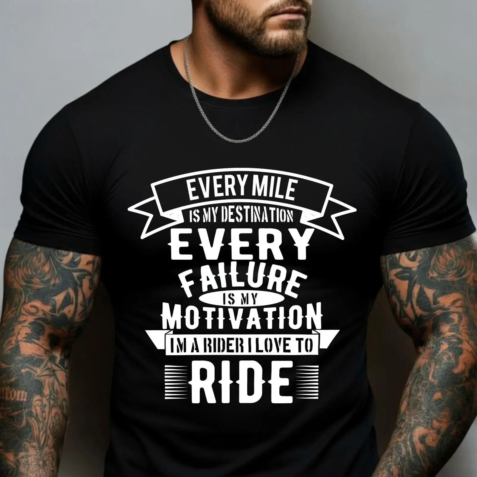 Every Mile Is My Destination Biker T Shirt Motivational Rider Quote Inspirational Motorcycle For vintage Washed Slightly