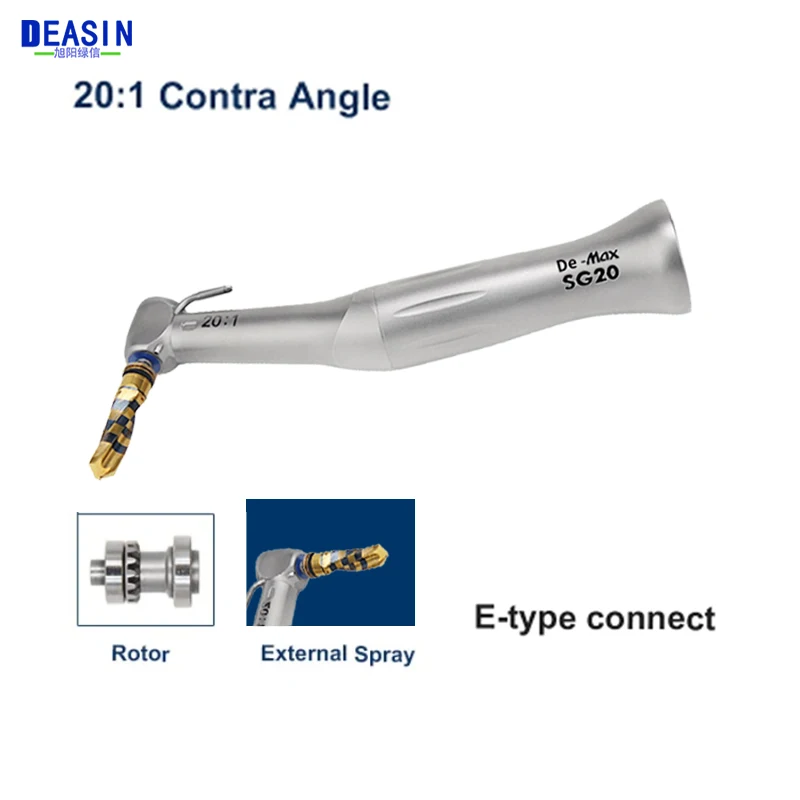 

Dental 20:1 Contra Angle Low Speed Handpiece Odontologia Implant Surgery Contra Angle Dentistry Equipment for S-MAX SG20