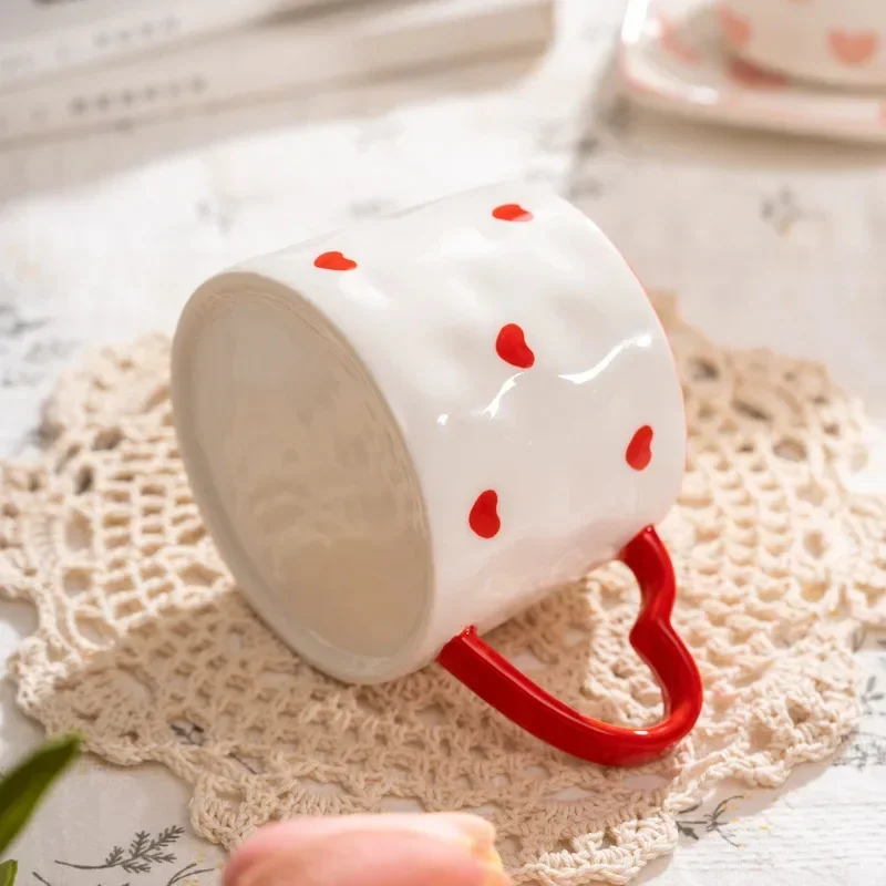 300ml Cute Ceramic Mug Creative Hand Made Coffee Cup Couples Cup Breakfast Milk Tea Mug Mother\'s Day Gift Wedding Gift