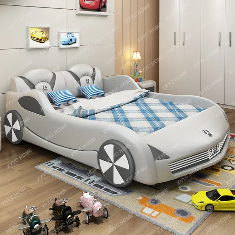 

Children Luxury Boys Bed Pretty Unique Cute Nightstand Wood Storage Bed Car Design Camas Moderrna Inteligentes Bedroom Furniture