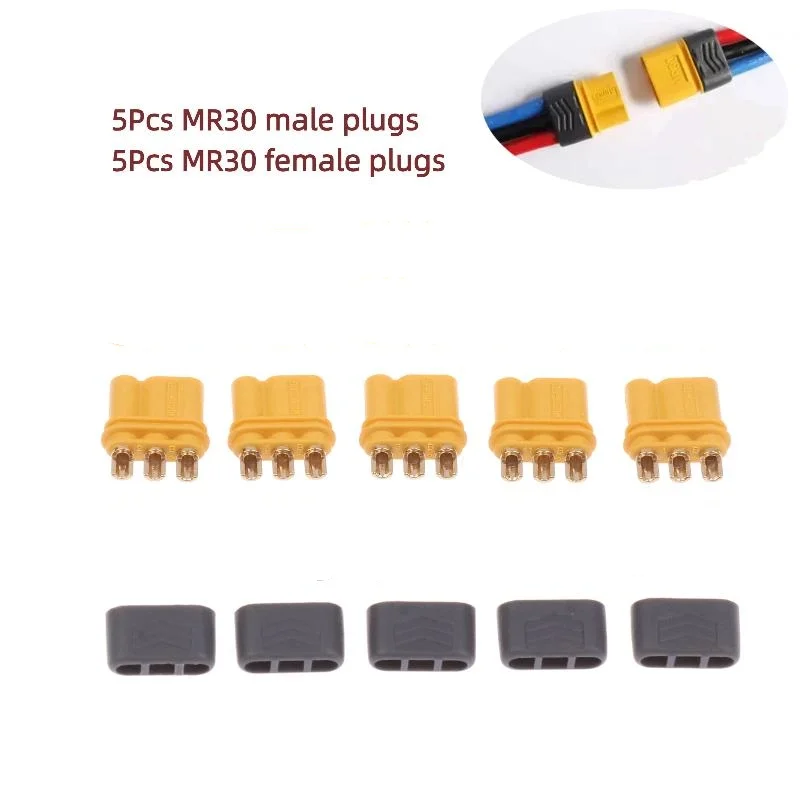 5Pairs Amass MR30 Male Female Connector Plug With Sheath Housing For RC Lipo Battery Multicopter Airplane Accessories