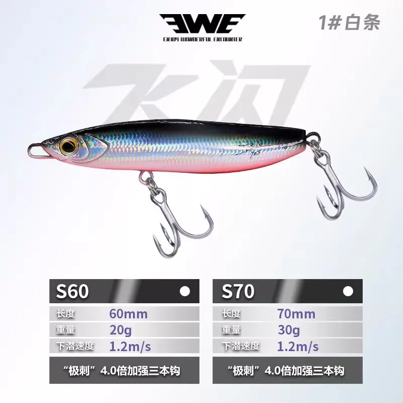 2-pack Nieuwe 2026 EWE Flying Flash Verre Werp Afstand Zoektype IJzeren Plaat JIG Vis Aas 20g/30g Kunstmatige Wobbler Baars Hard Aas Set